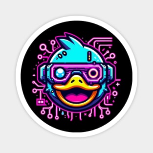 neon cyberpunk duck graphic Magnet